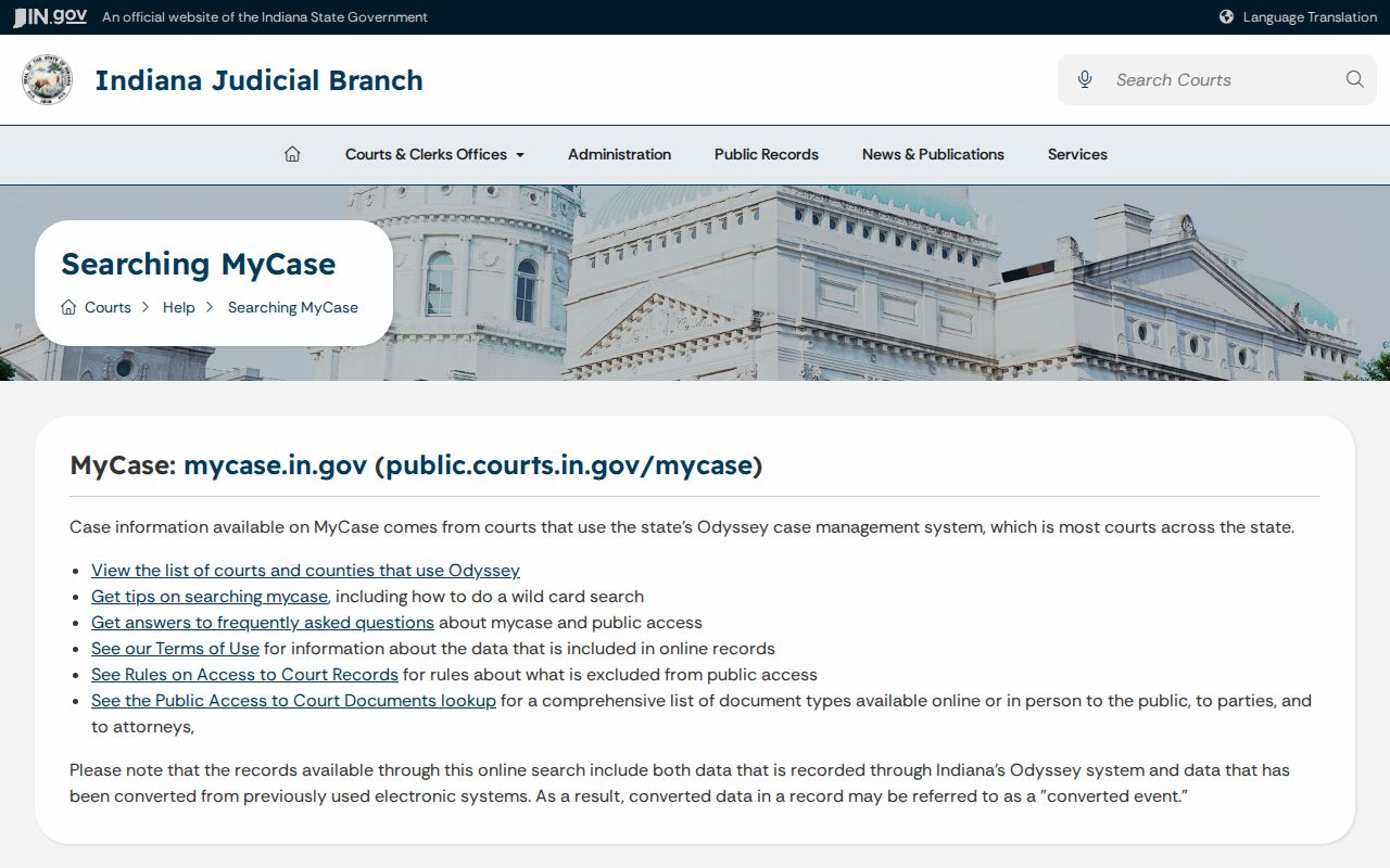 Knox County warrant records MyCase access notice